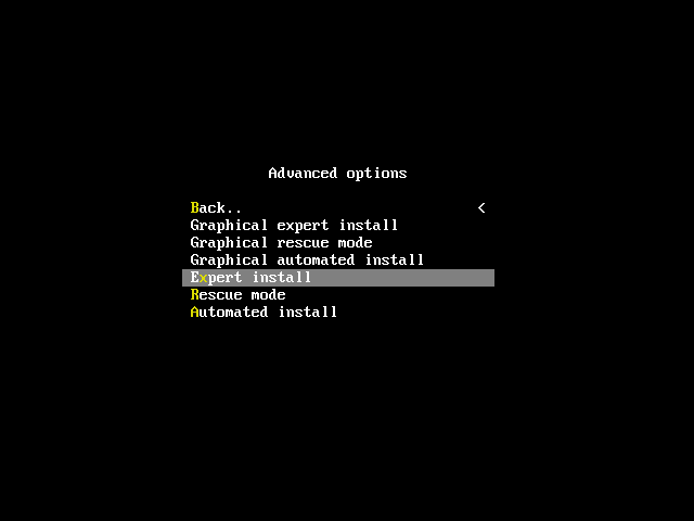 Debian 12 installation terminal screeshot