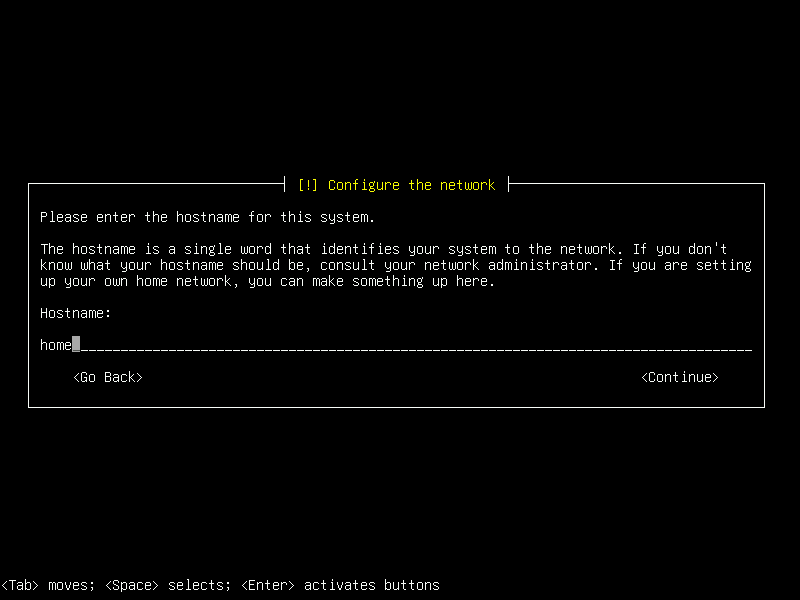 Debian 12 installation terminal screeshot
