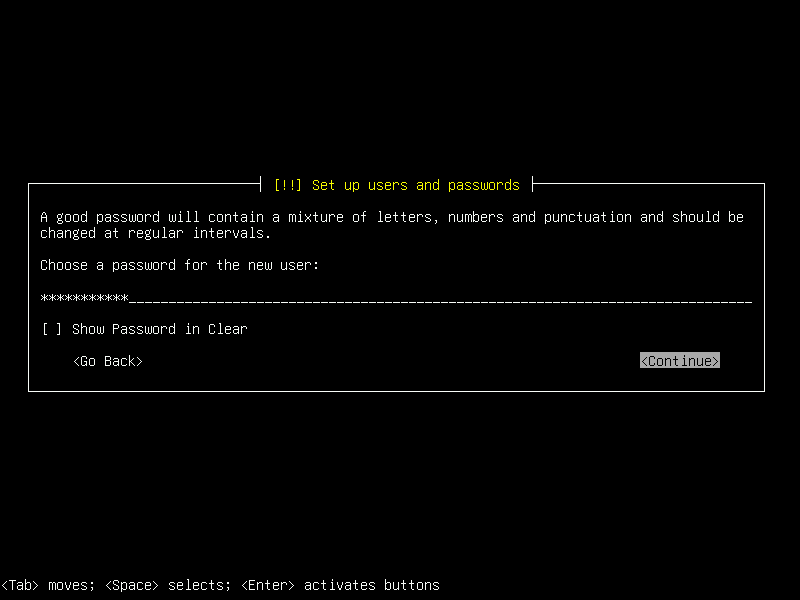 Debian 12 installation terminal screeshot