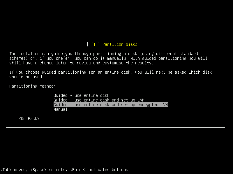 Debian 12 installation terminal screeshot