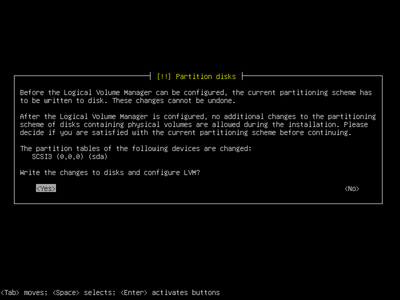 Debian 12 installation terminal screeshot