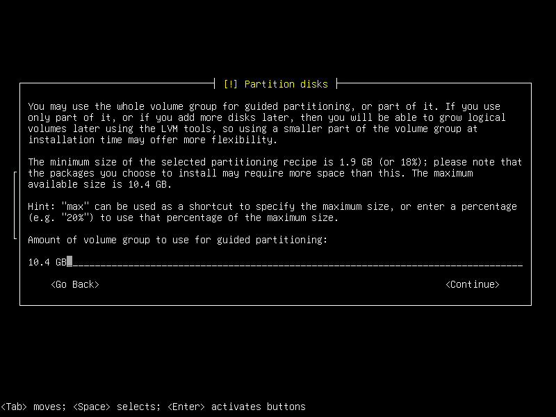 Debian 12 installation terminal screeshot