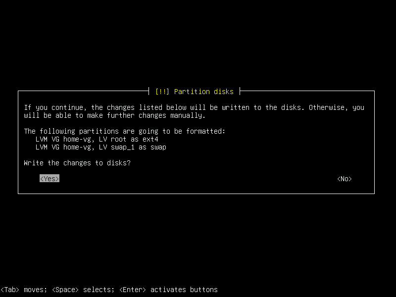 Debian 12 installation terminal screeshot