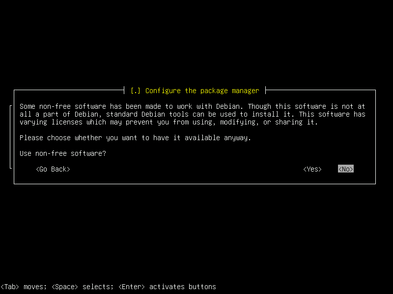 Debian 12 installation terminal screeshot
