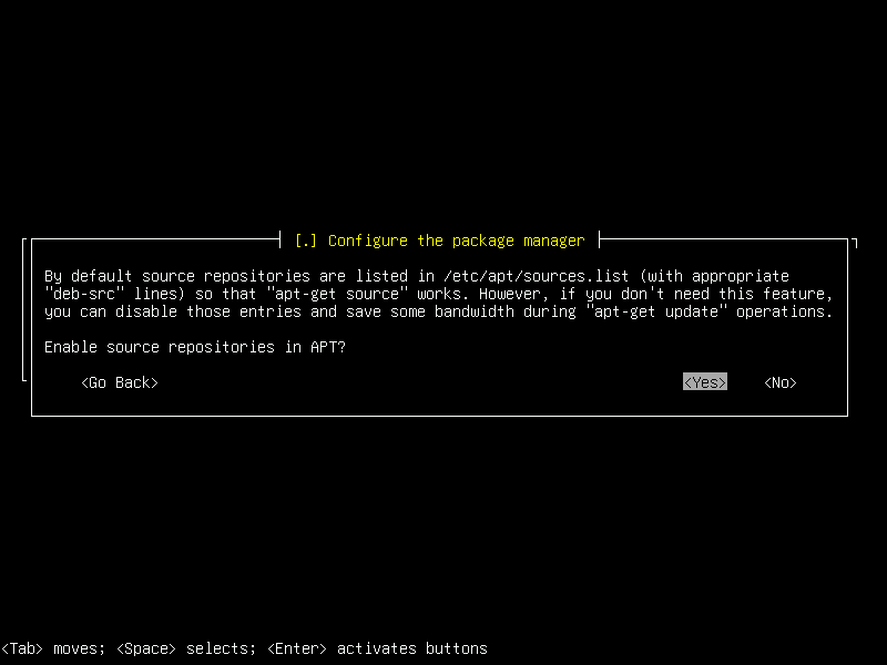 Debian 12 installation terminal screeshot