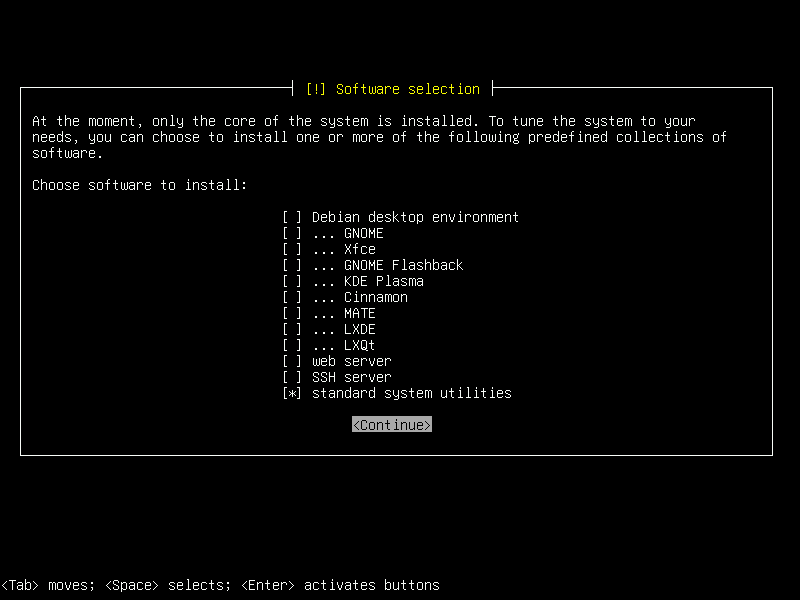 Debian 12 installation terminal screeshot